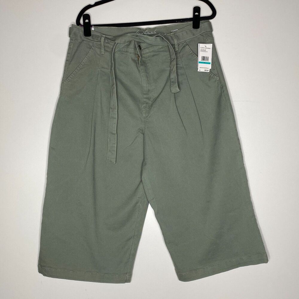 New Gloria Vanderbilt High Rise Pleated Culotte Tie Waist Pant Women's Size 16 - Picture 8 of 8